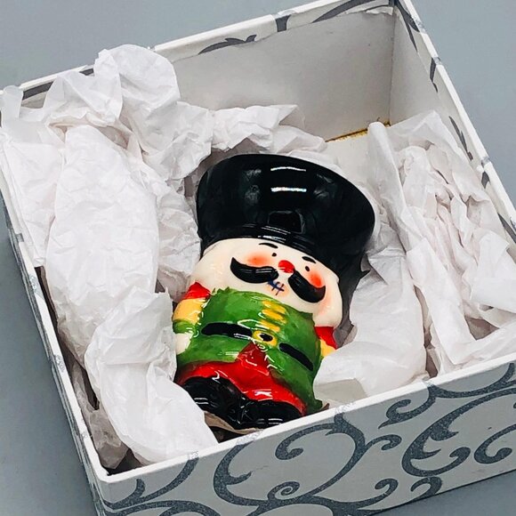Christmas Nutcracker Tea Candle Holder 3" Tall And Gift Box READ - Picture 7 of 7
